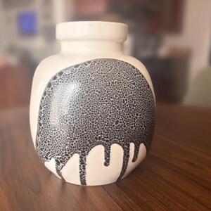 Rare Lapid Israel Vase 181 – Hand-painted by PAN – Mid-Century Modern Fat Lava Pottery – Signed Studio Art Ceramic – Israeli Modernist Decor