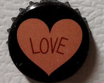 Love Heart Bottlecap Magnet