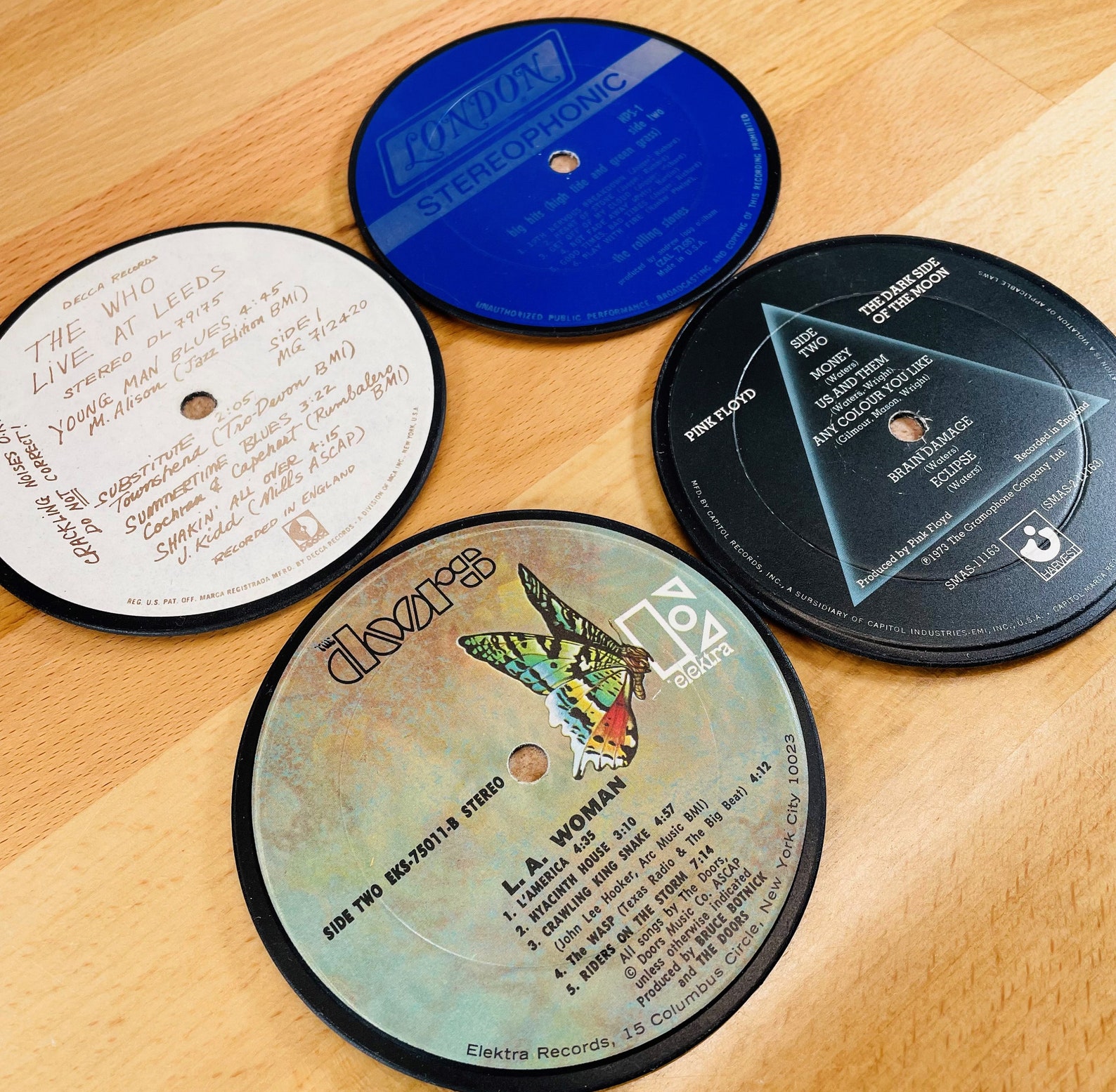 4 COASTERS Record Album Coasters vinyl record drink Etsy