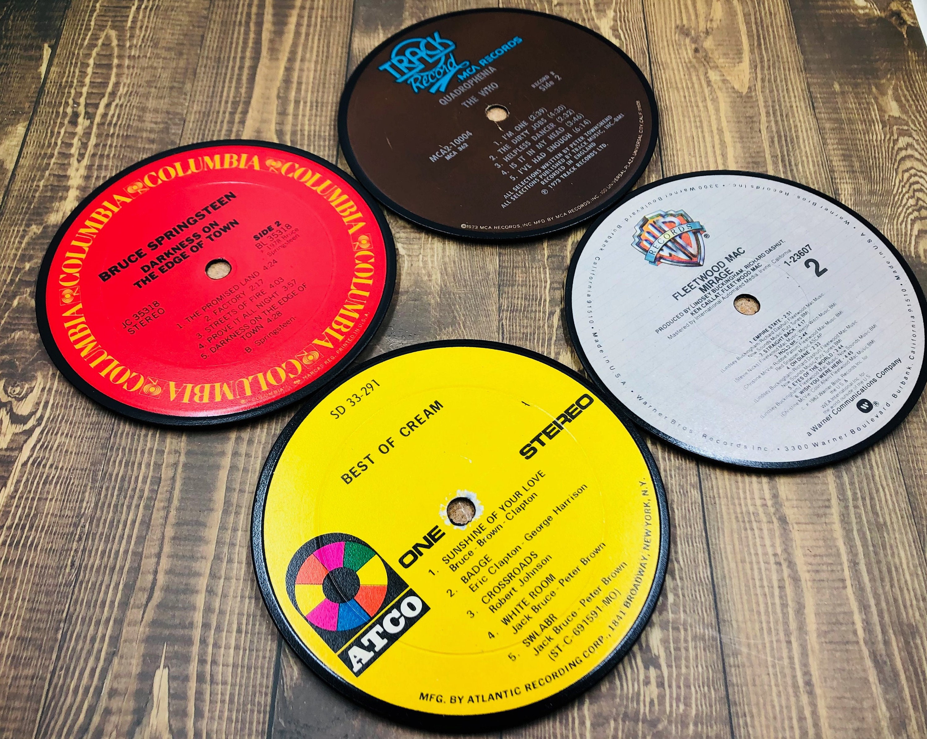 4 COASTERS Record Album Coasters vinyl record drink Etsy