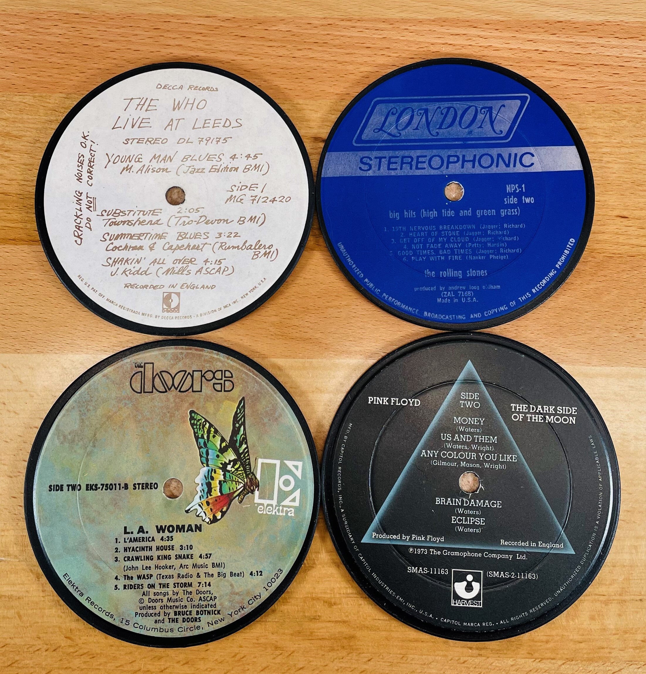 4 COASTERS Record Album Coasters vinyl record drink Etsy
