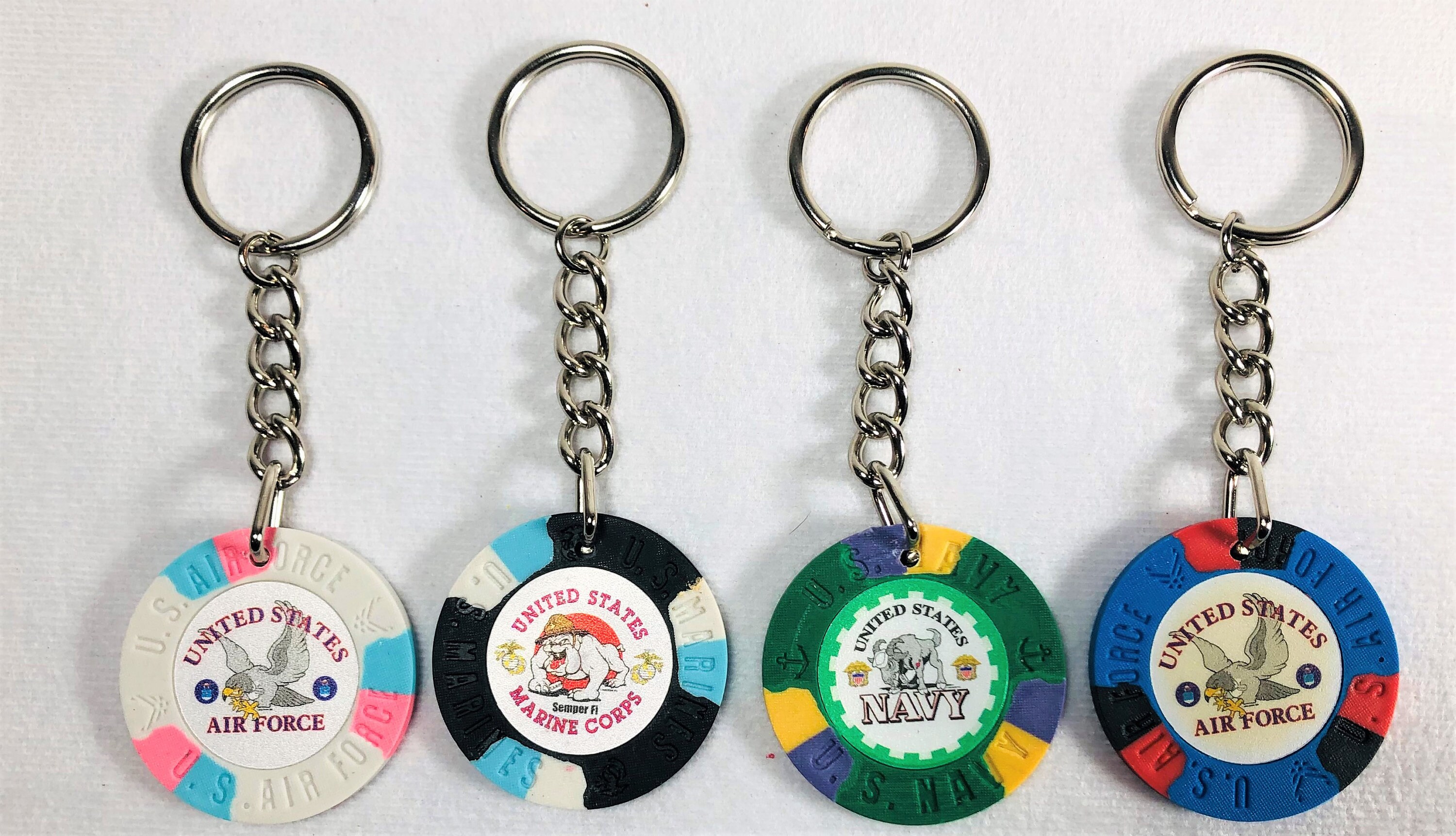 US Military Poker Chip Keychain Casino Chip Key chain Key Etsy