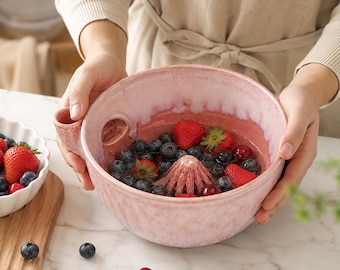 Ceramic Berry Bowl, Handmade Fruit Washing Bowl, Vortex - Etsy
