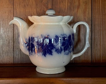 Antique Vinranka - Flow Blue -  by Gefle - Coffee Pot with Lid - Sweden