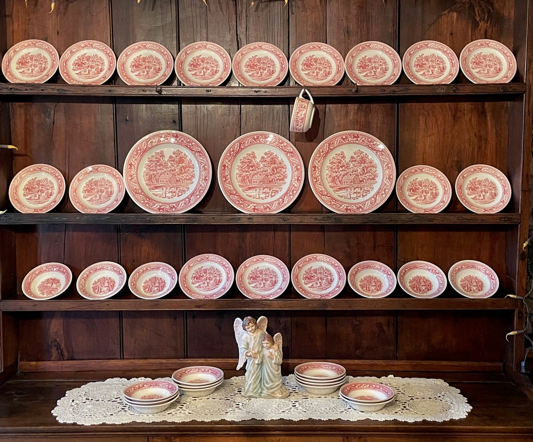 Memory Lane Pink Dishes Sold Individually by Royal USA Plate Bowl Cup