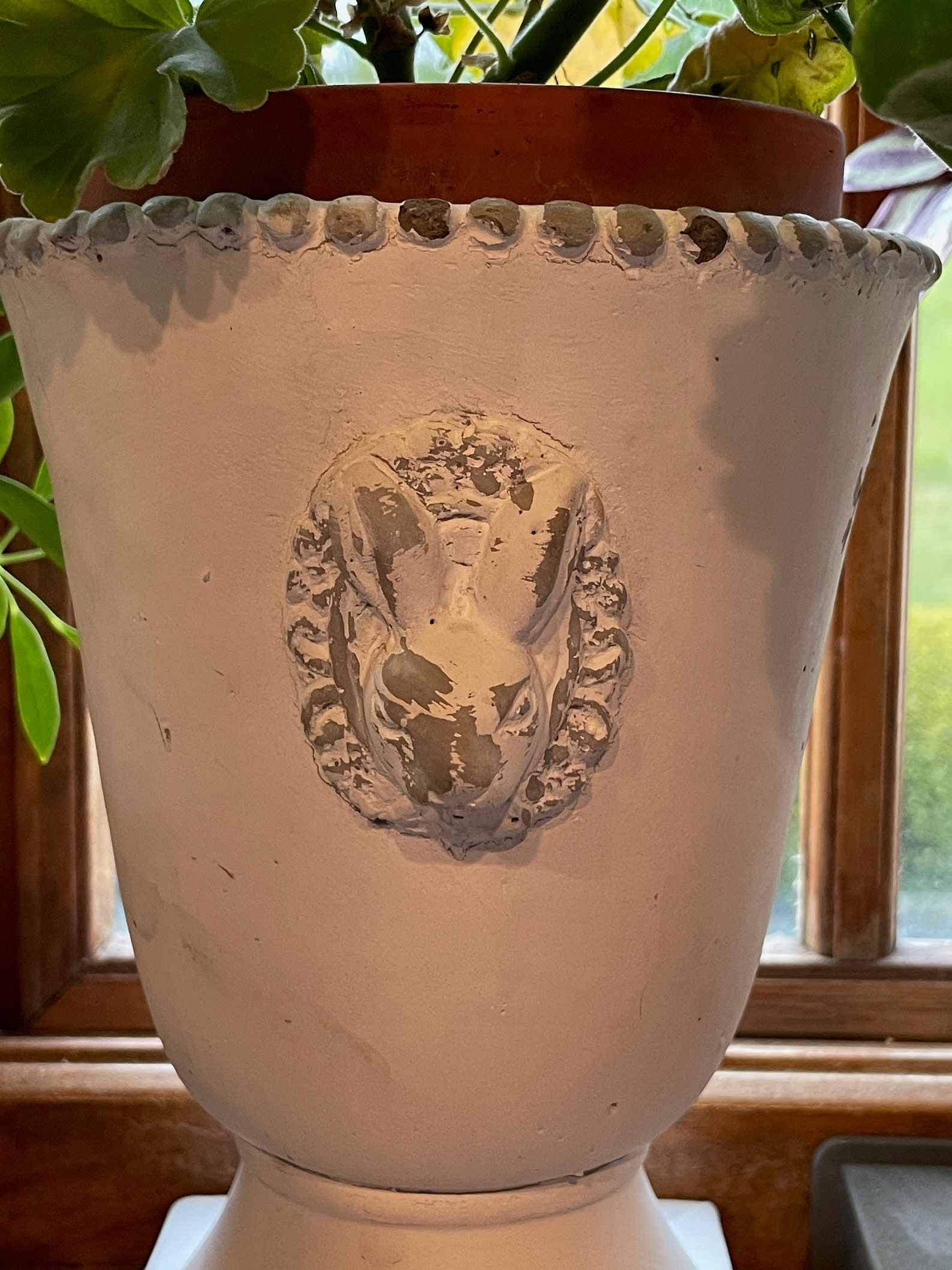 Terra Cotta Footed Planter White Rabbit | Etsy