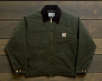 Rework Carhartt Detroit Blanket Lined Replica Jacket J97 'MOSS GREEN'