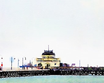 Watercolor Print - St Kilda Pier - Australia