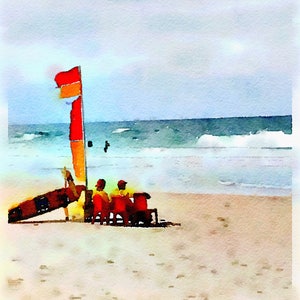 Watercolor Print Lifeguards Australia image 1