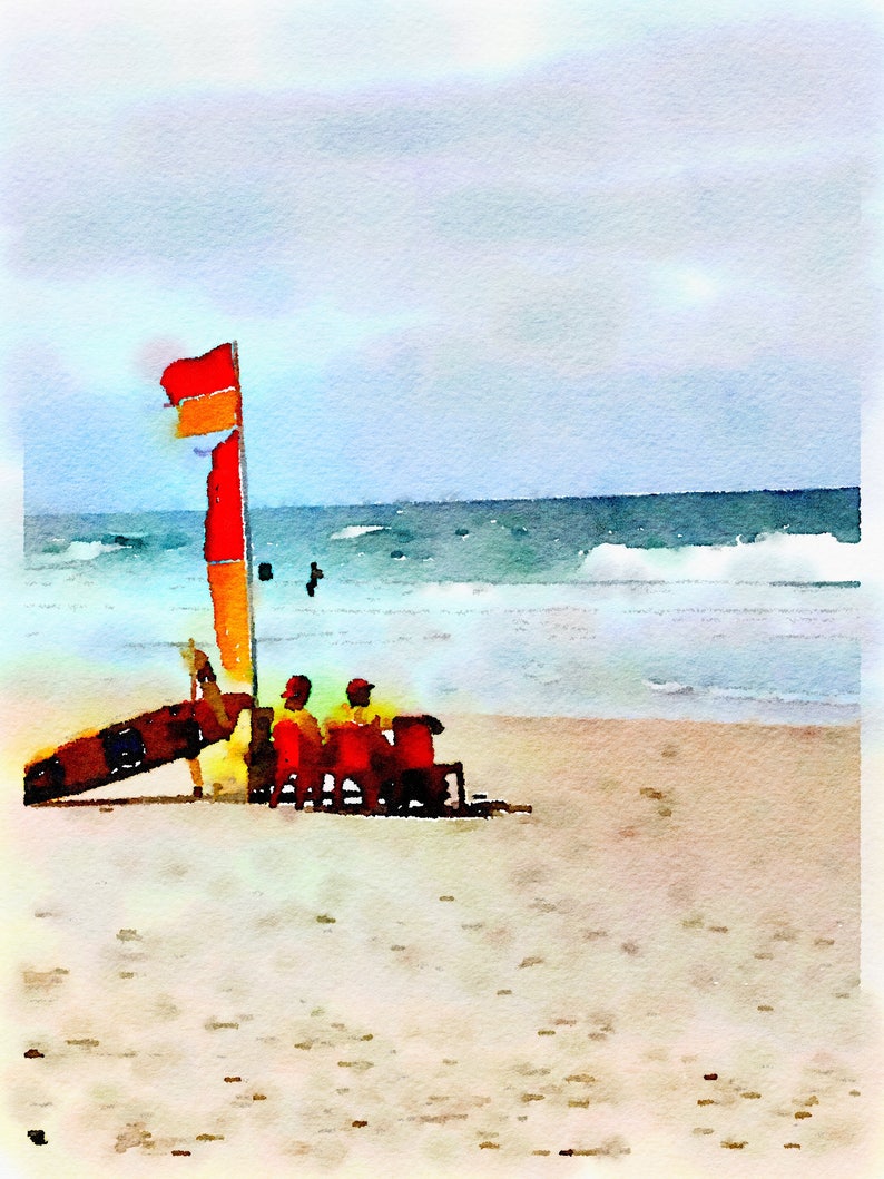 Watercolor Print Lifeguards Australia image 1