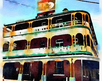 Watercolor Print - Story Bridge Hotel Brisbane - Cityscape