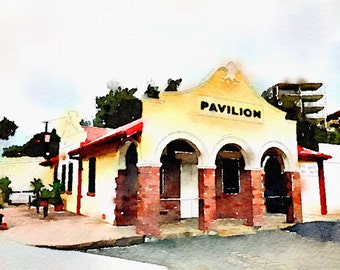 Watercolor Print - The Pavilion at Kings Beach