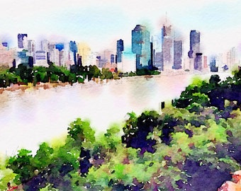 Watercolor Print - Brisbane The River City - Limited Edition