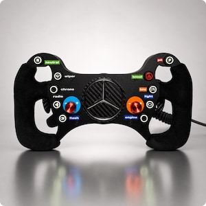 Volante da simulazione di guida AMG GT3 Replica / Alluminio CNC, impugnature in pelle scamosciata, cambio magnetico / Volante con hub USB SimHub / Realizzato a mano per simulatore PC