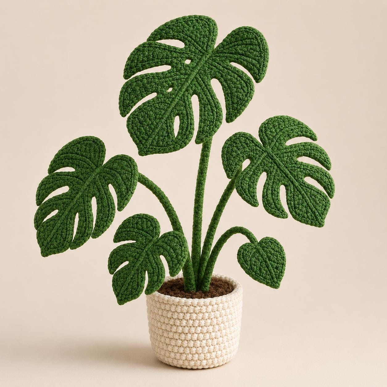 40 Monstera Crochet Patterns for Tropical Leaves, Wall Hangings, and Potted Plants 21 Crochet Monstera Plant