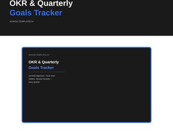 Editable OKR Quarterly Goals Tracker, Business Planner (Canva Template)
