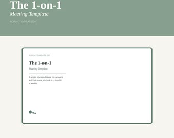 Editable 1-on-1 Meeting Template, Manager Check-in Agenda (Canva Digital Download)