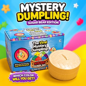 Glittery Mystery Dumpling Toy, Kawaii Foodie Squishy for Anxiety and Focus