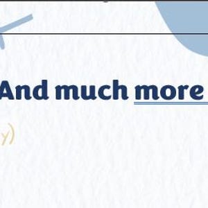Puede incluir: Un dise&ntilde;o gr&aacute;fico con un patr&oacute;n de cuadr&iacute;cula azul claro y formas azules abstractas sobre un fondo blanco. El texto "And much more !" est&aacute; centrado en azul oscuro, y la ecuaci&oacute;n matem&aacute;tica x&sup2;-y&sup2;=(x-y)(x+y) est&aacute; impresa en amarillo claro.