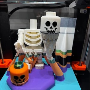 Halloween Lego Skeleton STL & 3MF File | Cute Block Skeleton Figure | 3D Printable Halloween Decor | Toy Style Skeleton Model