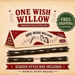 One Wish Willow Stick with Box, Obsession Inspired Prop Replica, Wish Making Snap Stick, Horror Movie Collectible, Screen-Style Box Included