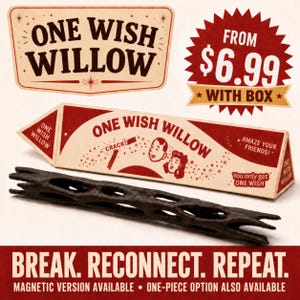 One Wish Willow Stick with Box, Obsession Inspired Prop Replica, Magnetic Snap Stick, Horror Movie Collectible, Screen-Style Box Included