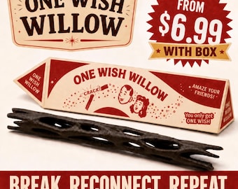 One Wish Willow Stick with Box, Obsession Inspired Prop Replica, Magnetic Snap Stick, Horror Movie Collectible, Screen-Style Box Included
