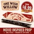 One Wish Willow Stick with Box, Obsession Inspired Prop Replica, Wish Making Snap Stick, Horror Movie Collectible, Screen-Style Box Included
