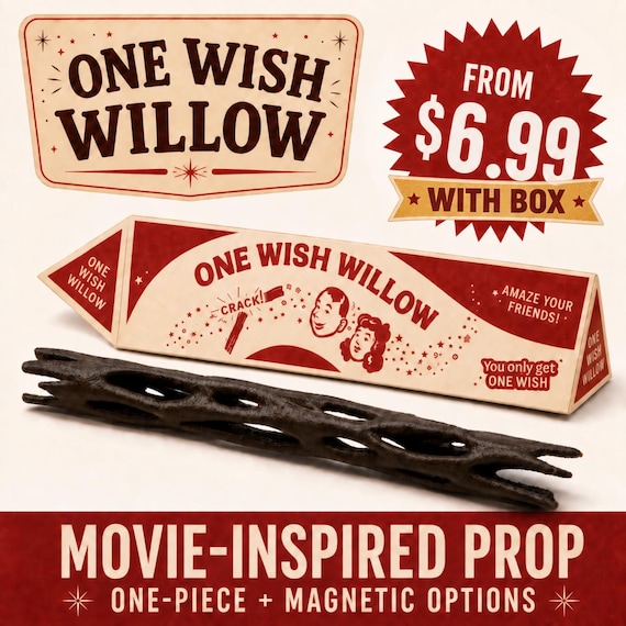 One Wish Willow Stick with Box, Obsession Inspired Prop Replica, Wish Making Snap Stick, Horror Movie Collectible, Screen-Style Box Included