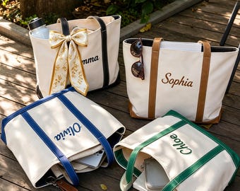 Personlig tygväska, broderad med eget namn, bröllopspresent till brudtärna