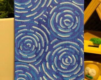 Oeuvre d'art originale ACEO eau nature | Peinture acrylique faite main | Carte d'art miniature