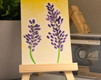 Original Lavender Watercolor Painting | Miniature ACEO Art Card