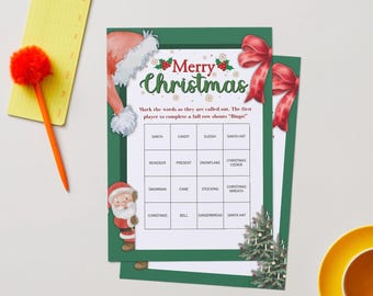 Christmas Word Bingo for Kids | 3 Printable Holiday Bingo Cards | Christmas Classroom & Family Game | PDF