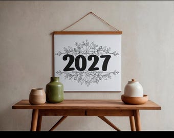 2027 Printable Calendar | Floral 12-Month Calendar | A4 Monthly Calendar PDF | Flower Printable Digital Download
