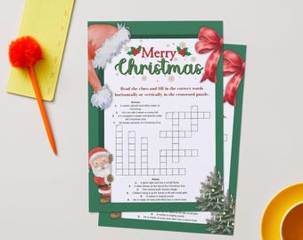 Christmas Crossword Puzzle for Kids | 10 Holiday Clues | Printable Christmas Worksheet | PDF Download