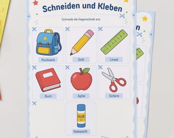 Cut and paste worksheet | Back to school | Digital download | A4 PDF