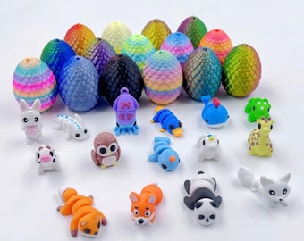 Mystery Dragon Eggs with Surprise Mini Animals | 3D Printed Toy Favors (Party)