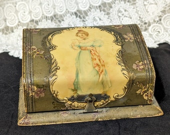 Rare Victorian Celluloid Manicure Set Box Empty