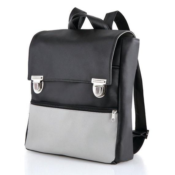vegan leather laptop backpack