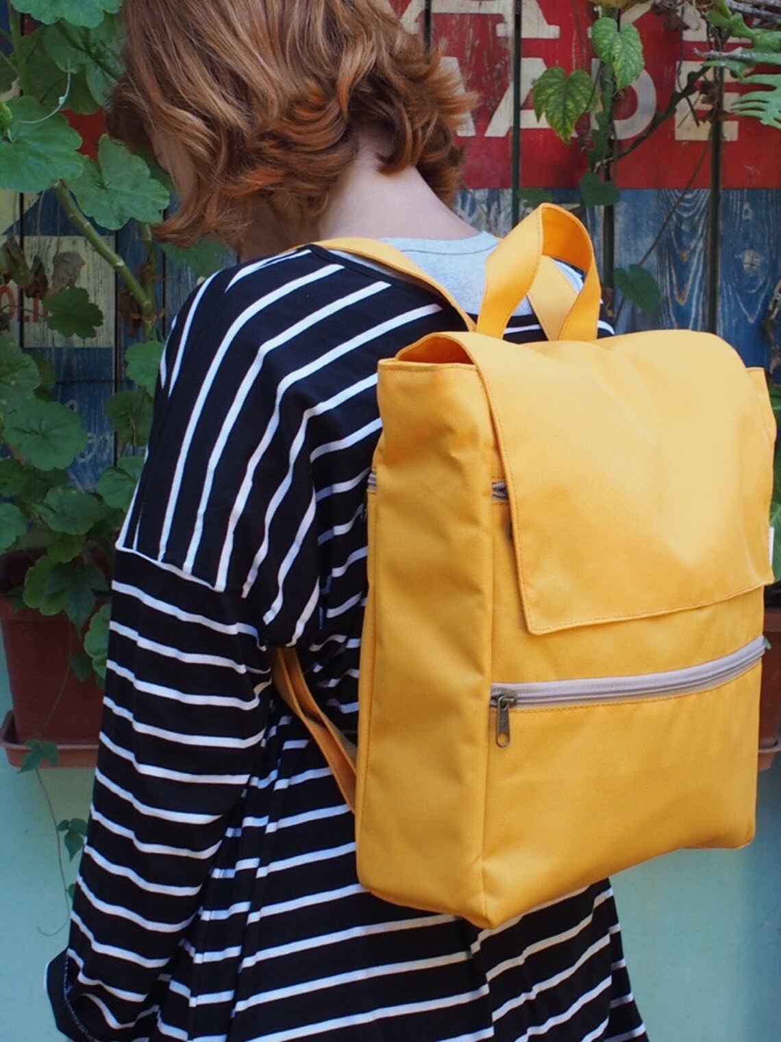 Mustard Yellow Schoolbag Back to School Gift Unisex Bag Etsy Israel