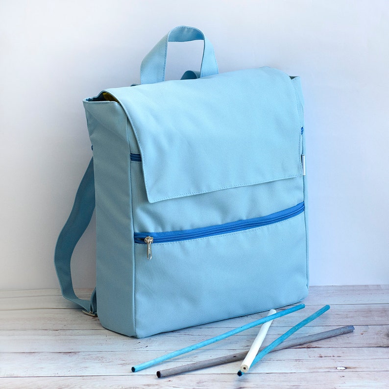light blue backpack women's