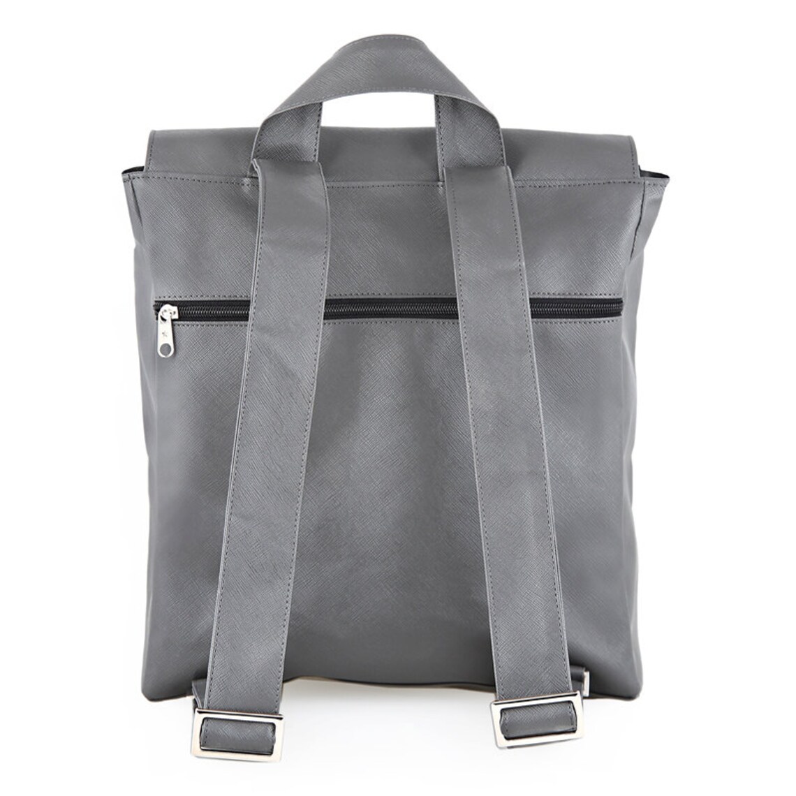 Laptop Bag College Backpack Student Bag Vegan Gray Faux Etsy