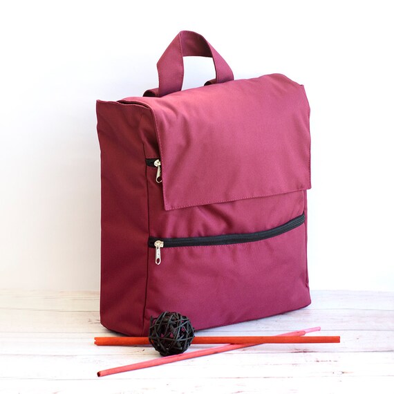 burgundy school backpack