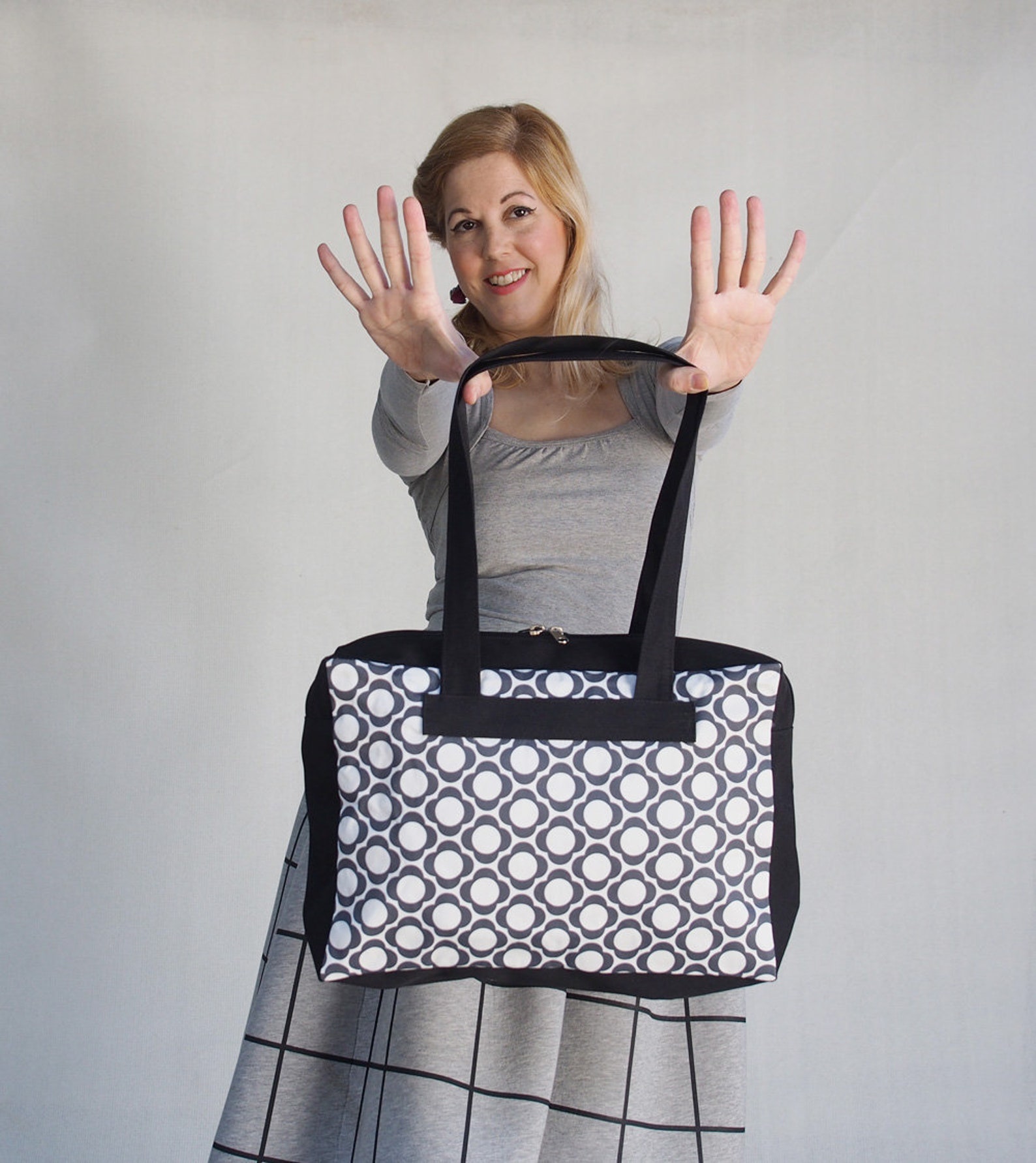 Trendy Cool Bowling Bag Style Women's Shoulder Bag Black Etsy