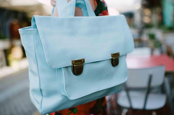 blue college bag