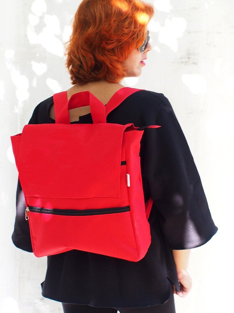 Diaper Bag Backpack Red Hipster Canvas Backpack Eco Friendly Etsy