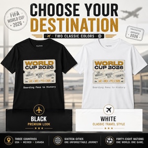 World Cup 2026 Shirt, Boarding Pass To History Tee, Soccer Travel Shirt, Airport Code T-Shirt, USA Mexico Canada Football Fan Gift
