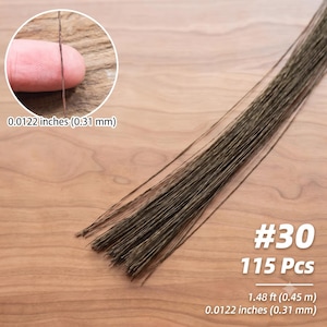 May include: A bundle of 115 pieces of #30 gauge dark brown wire. Each wire measures 1.48 feet in length and 0.0122 inches in diameter. The wire is thin and flexible, suitable for crafting applications, and is presented as a straight, uniform set.
