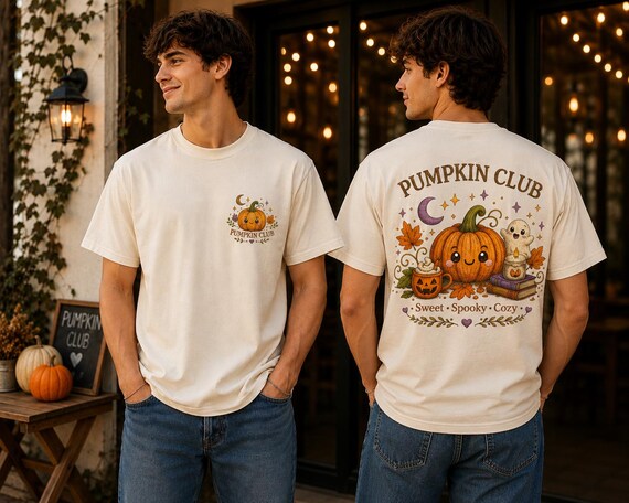 Pumpkin Club Shirt, Cute Pumpkin Graphic Tee, Fall Aesthetic Shirt, Spooky Cute Halloween Tee, Cozy Autumn Gift