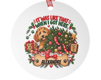 Adorno navideño personalizado y divertido para perros, regalo personalizado para amantes de las mascotas con nombre.